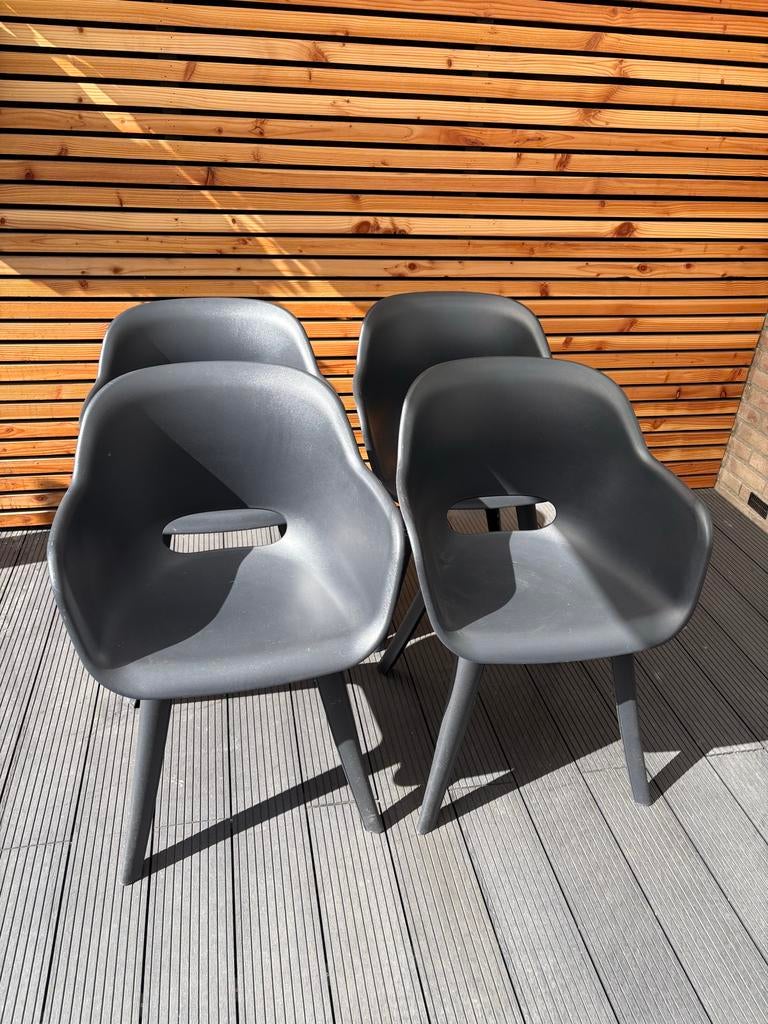Set van 4 JARDIN ALLIBERT tuinstoelen, antraciet, Ophalen, Zo goed als nieuw, Kunststof