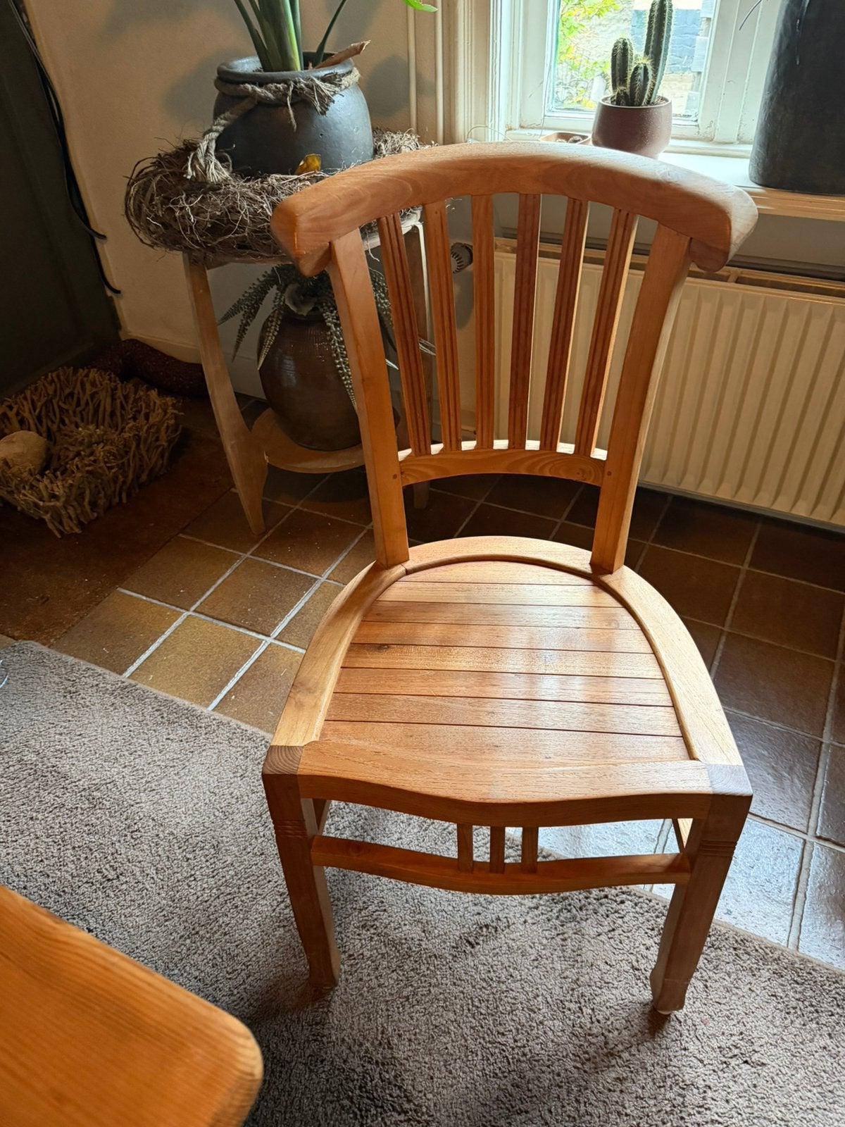 4 nieuwe teakhouten eetkamer stoelen, Antiek en Kunst, Ophalen