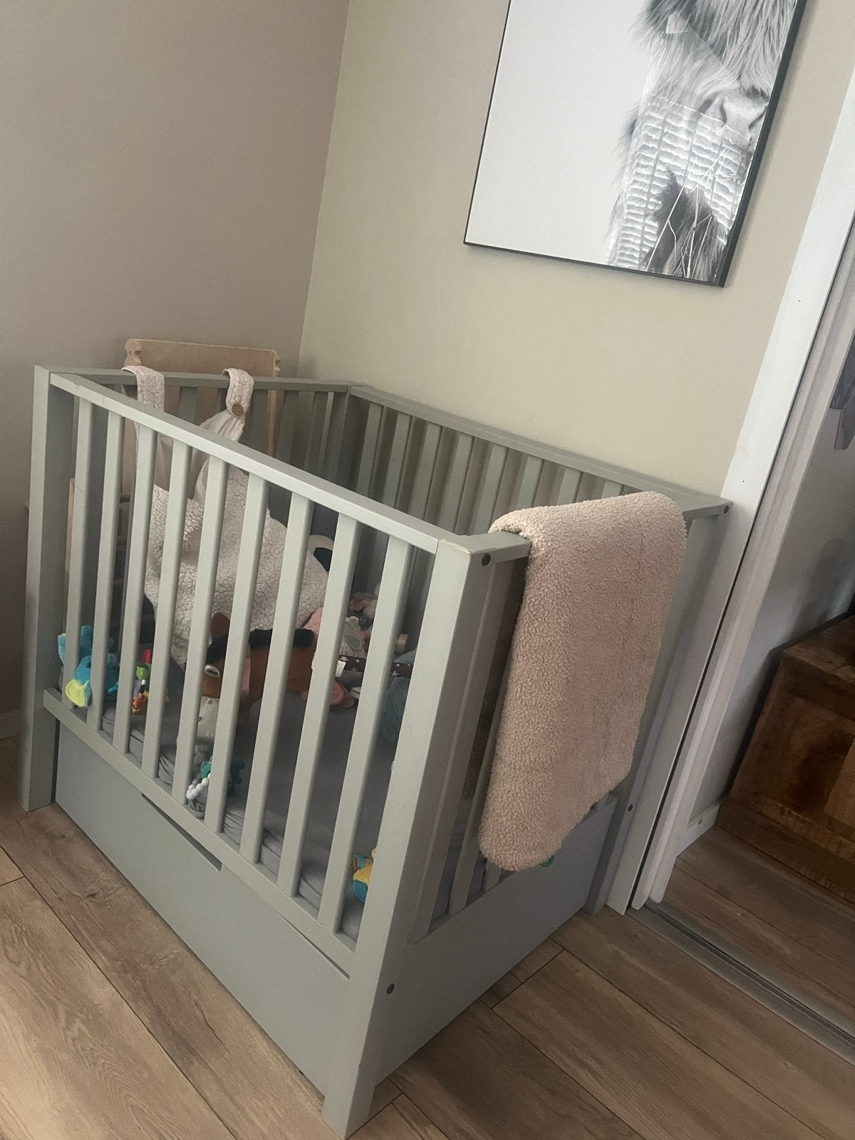 Box met lichte beschadiging + goede matras, Kinderen en Baby's, Ophalen, Gebruikt, Ledikant