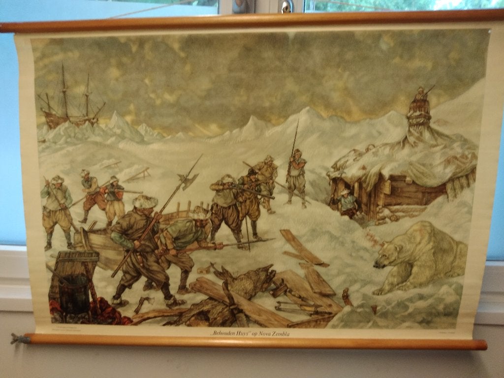 Schoolplaat "Behouden Huys" op Nova Zembla, Antiek en Kunst, Ophalen of Verzenden, Geschiedenis