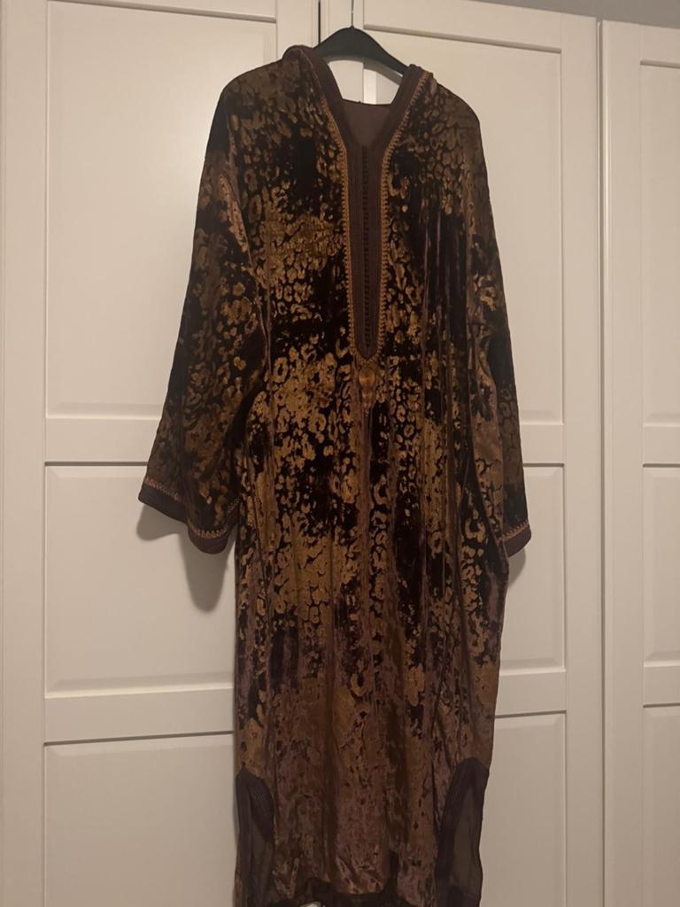 Nieuwe Bruine Jalaba Mobra Stof Maat 42/44 Kort Model, Bruin, Maat 42/44 (L), Nieuw, Ophalen of Verzenden
