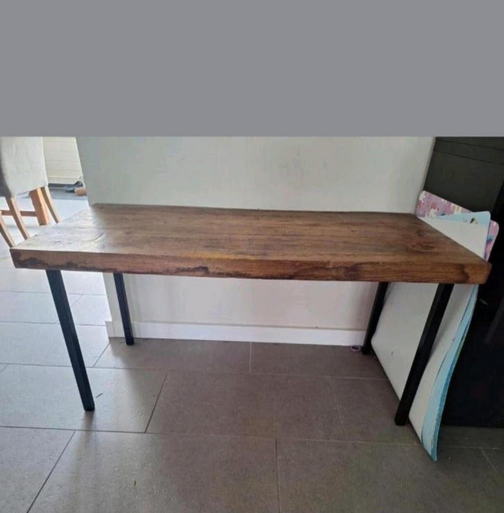 Zelfgemaakte houten ( kinder( tafel, Huis en Inrichting, Bureaus, Ophalen, Gebruikt