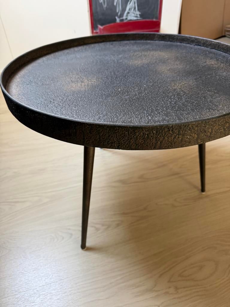 WOOOD Bounds bijzettafel L hout/metaal antique goud, Ophalen, Rond, Nieuw, 55 tot 75 cm