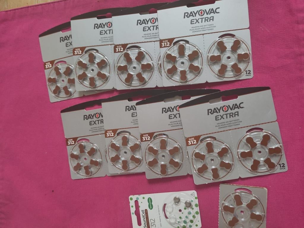103 batterijen voor gehoorapparaat, maat 312, bruin, Ophalen of Verzenden, Nieuw
