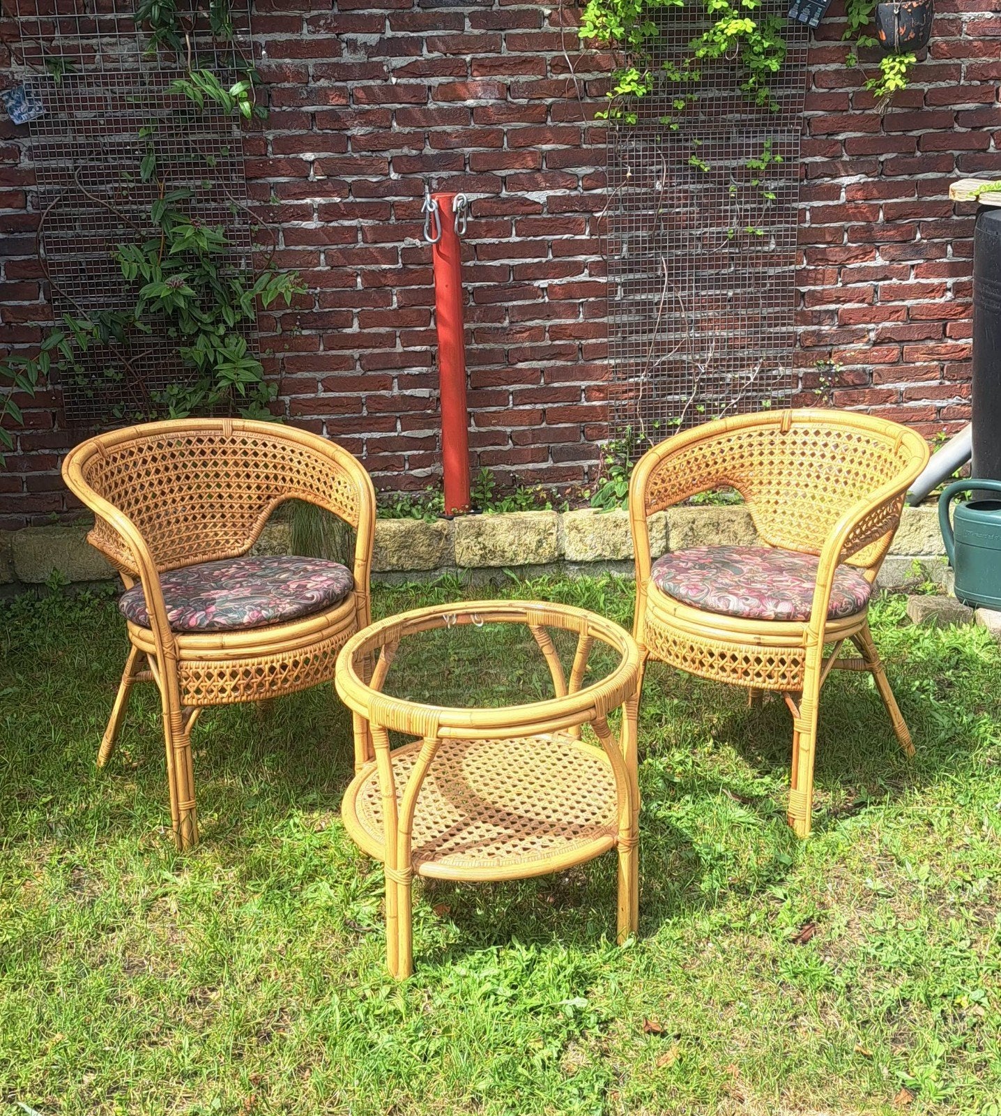 Mooi vintage rotan tuin serre set, Ophalen, Rotan