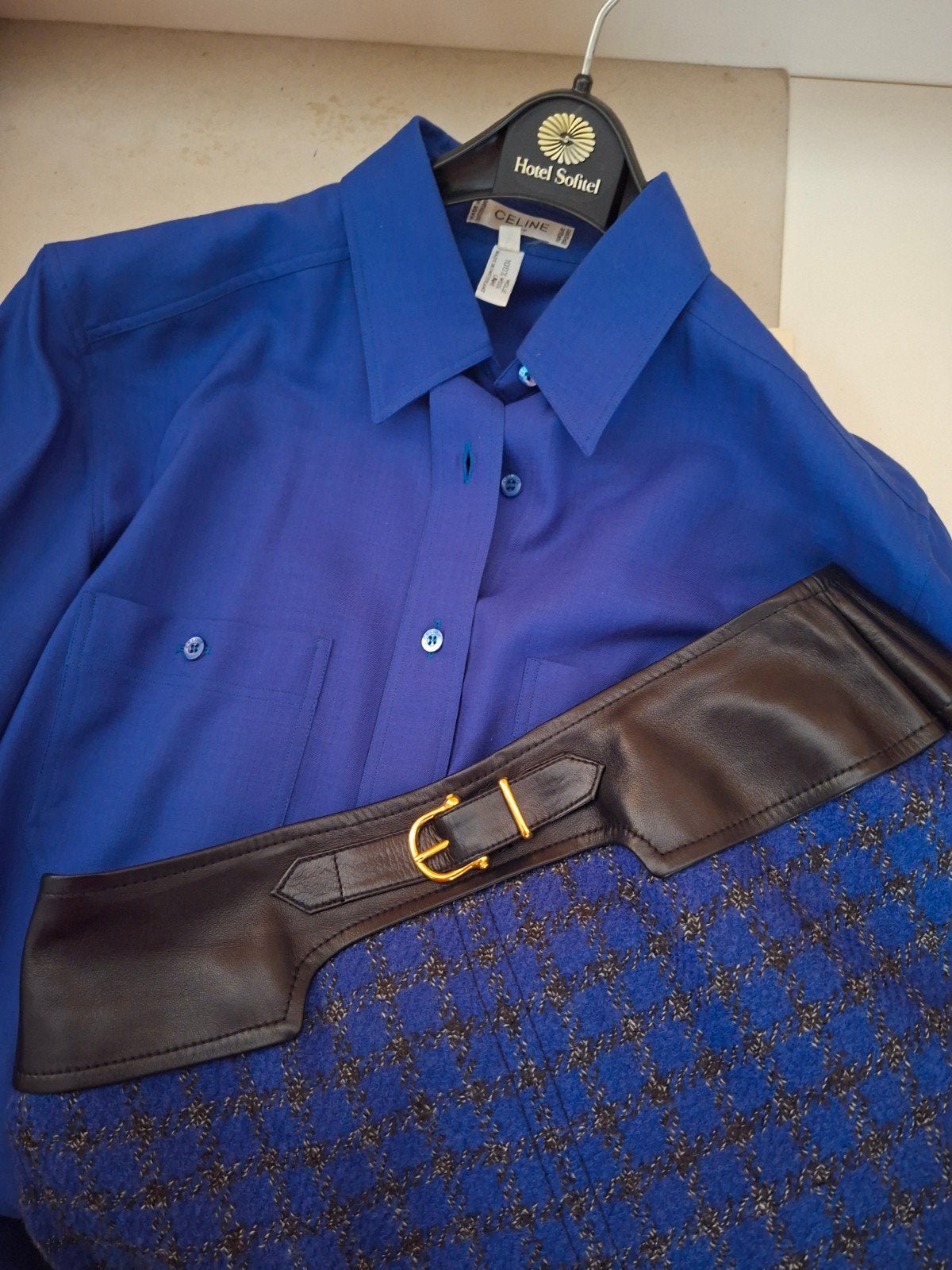 vintage Celine paris blouse met rok 70ejaren, Celine, Maat 42/44 (L), Zo goed als nieuw, Verzenden