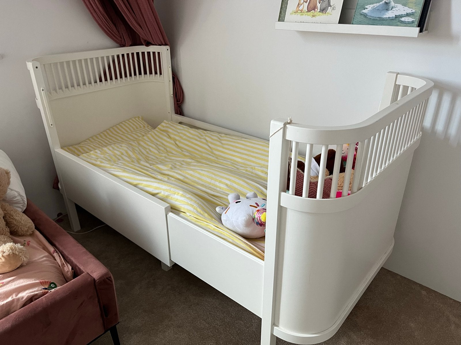 Sebra baby bedje., Kinderen en Baby's, Kinderkamer | Bedden, Ophalen, Gebruikt, 70 tot 85 cm, Matras