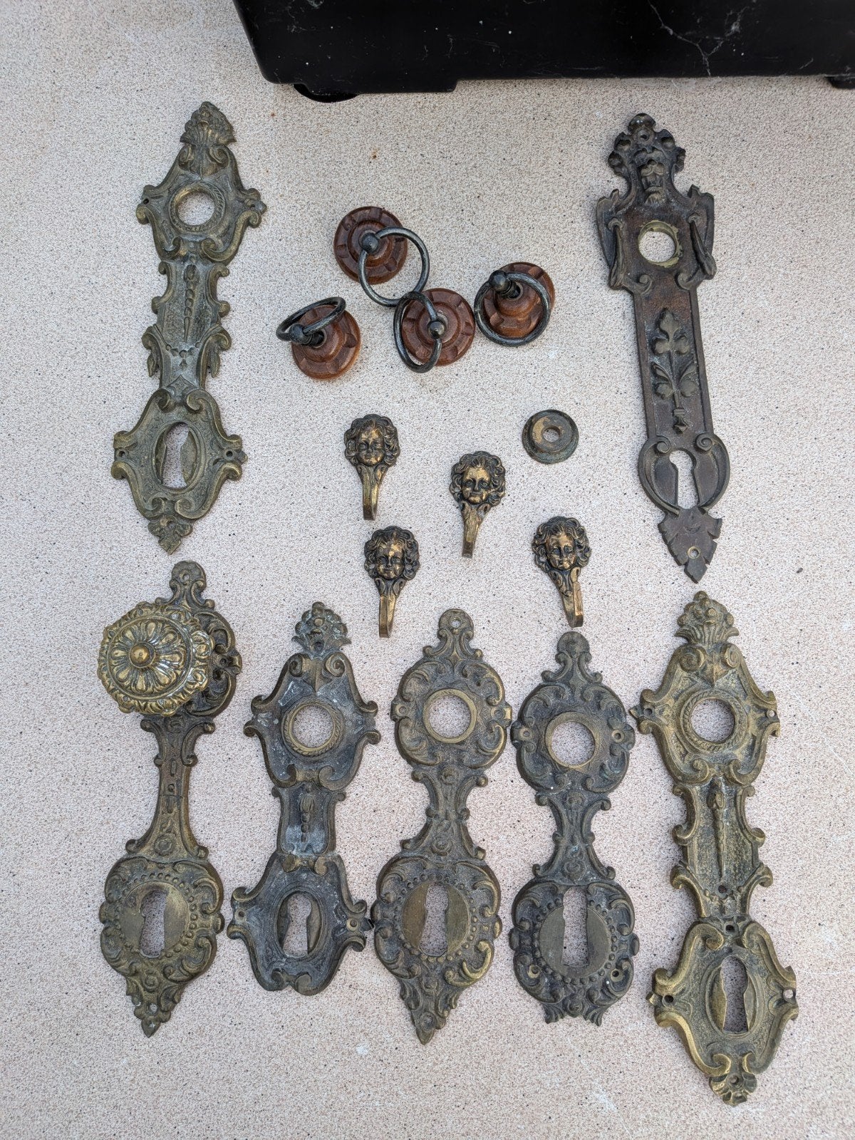 Antieke Deurbeslag Set - Diverse Messing Ornamenten, Ophalen