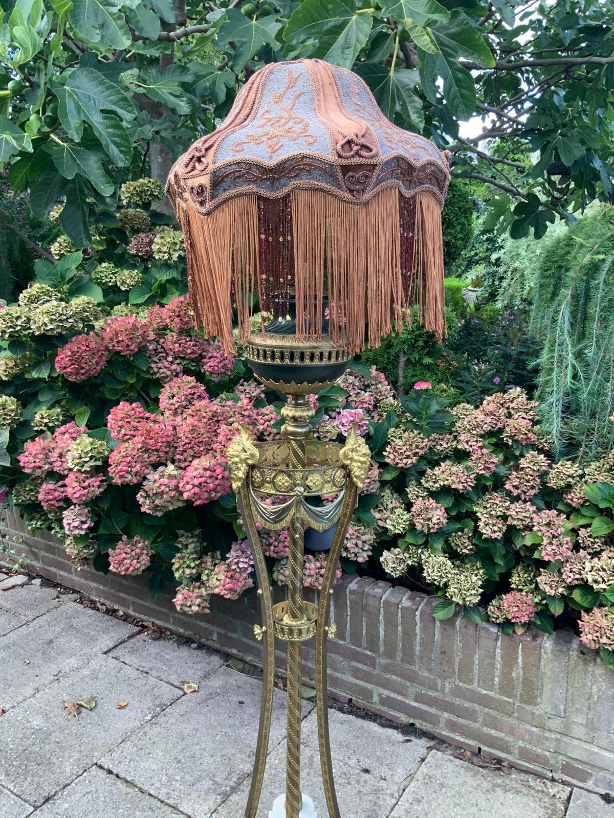 Schitterend e staande antieke bronzen lamp, Antiek en Kunst, Ophalen of Verzenden