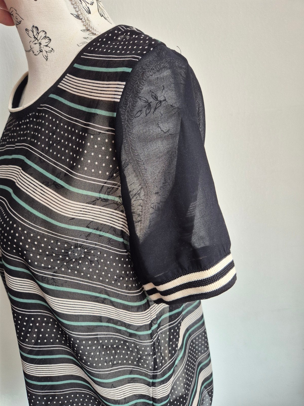 Scotch & Soda blouse met strepen en stippen, Zwart, Scotch & Soda, Ophalen of Verzenden, Zo goed als nieuw