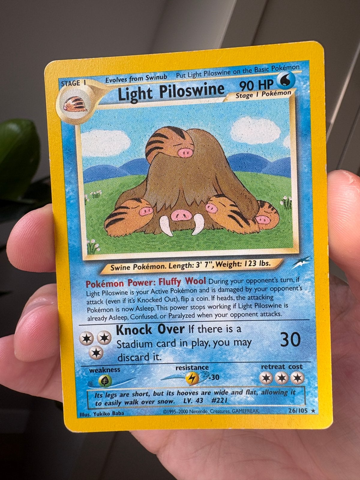 Light Piloswine Neo Destiny  (26/105) GD, Hobby en Vrije tijd, Verzamelkaartspellen | Pokémon, Ophalen, Gebruikt, Losse kaart