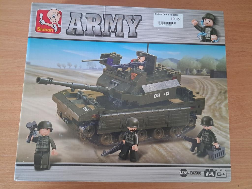 Sluban Army Tank M38-B0500 Bouwset - 312 Stuks, Kinderen en Baby's, Speelgoed | Bouwstenen, Nieuw, Overige merken, Ophalen of Verzenden