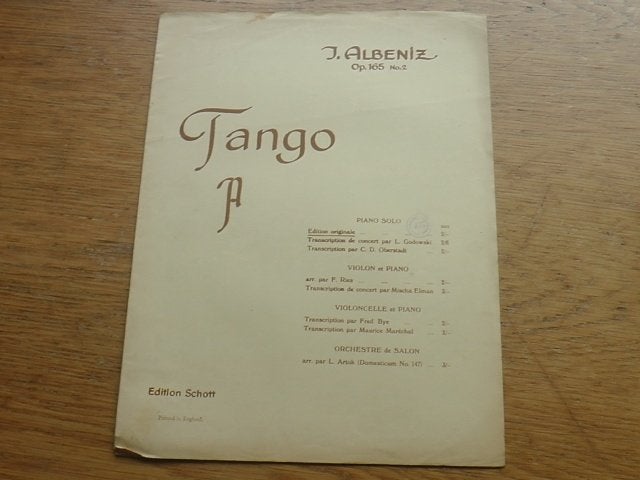 Albeniz -tango - opus 165 no.2 - Voor piano, Gebruikt, Klassiek, Ophalen of Verzenden, Artiest of Componist