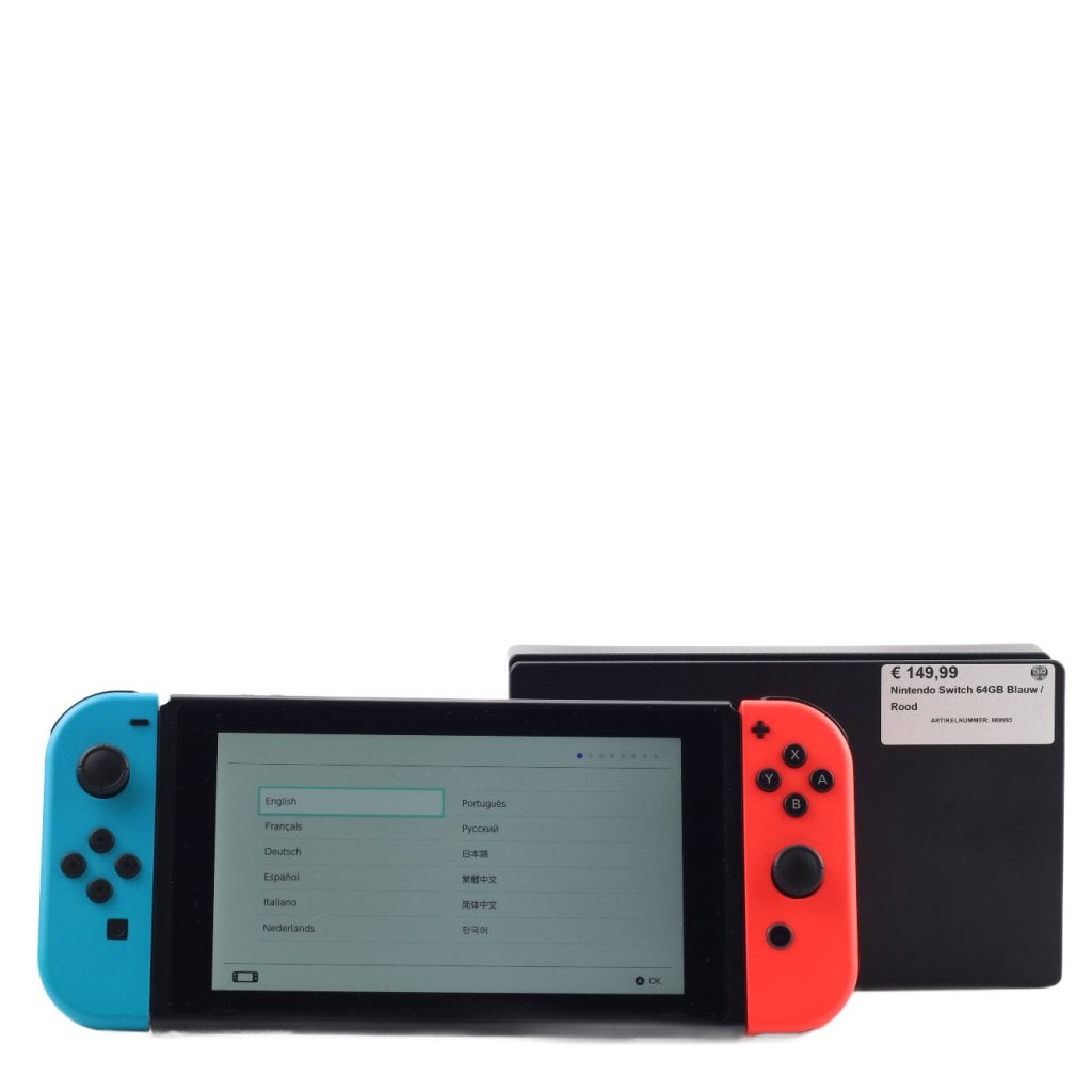 Nintendo Switch 64GB Blauw / Rood, Nintendo, Zo goed als nieuw, Support@nintendo.com, 11-1 Hokotate-cho, Kamitoba, Minami-ku
Kyoto 601-8501
Japan