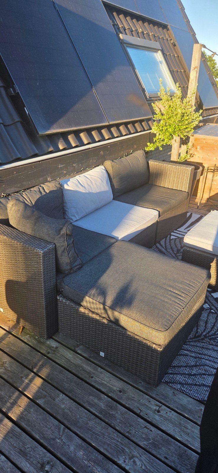 Le Sud Rotan Loungeset - plus 2 hockers, Tuin en Terras, Ophalen, 5 zitplaatsen, Gebruikt, Rotan