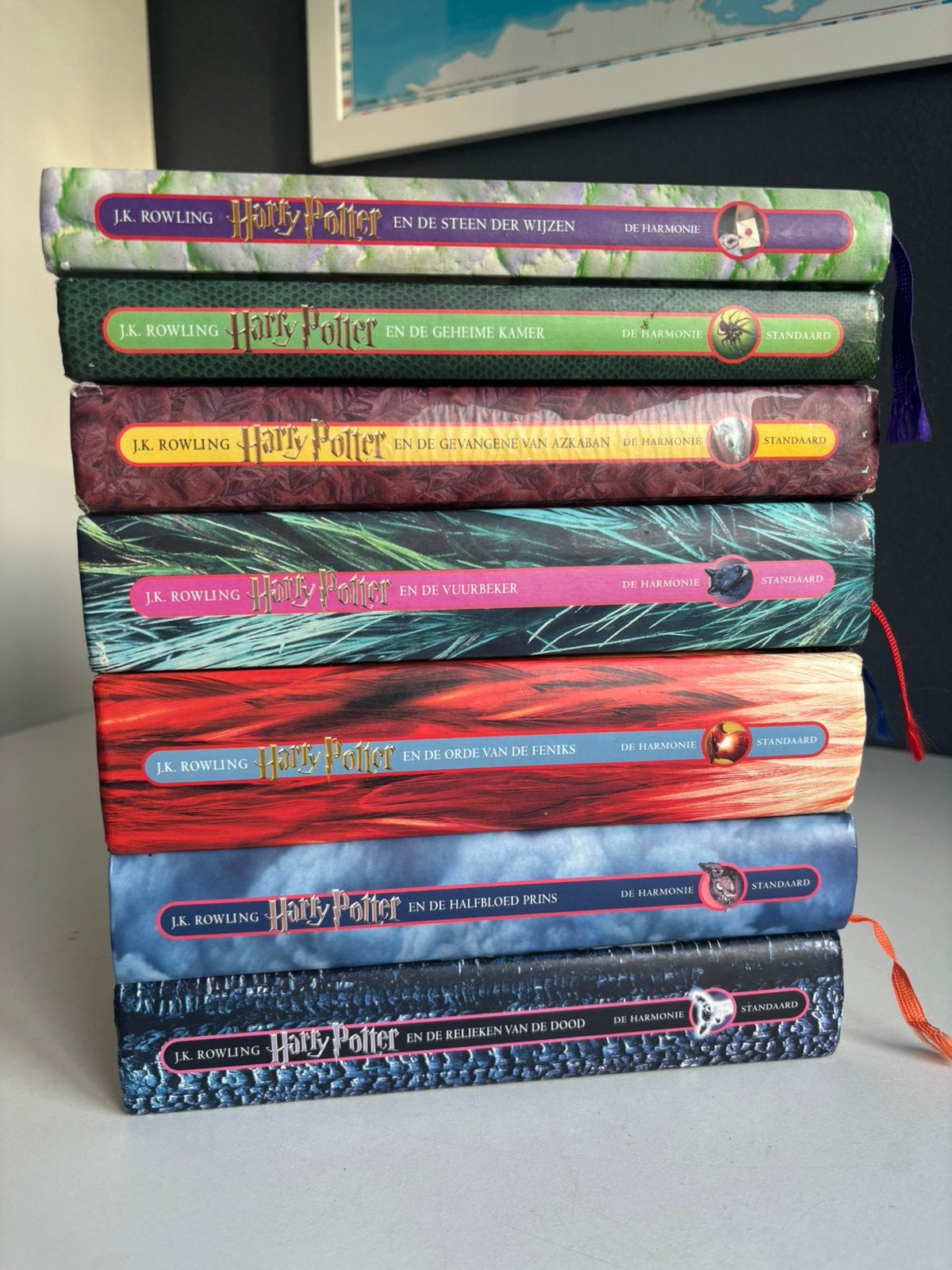 Harry Potter complete boeken reeks hardcover (deel 1 t/m 7), Boeken, Ophalen of Verzenden, Gelezen
