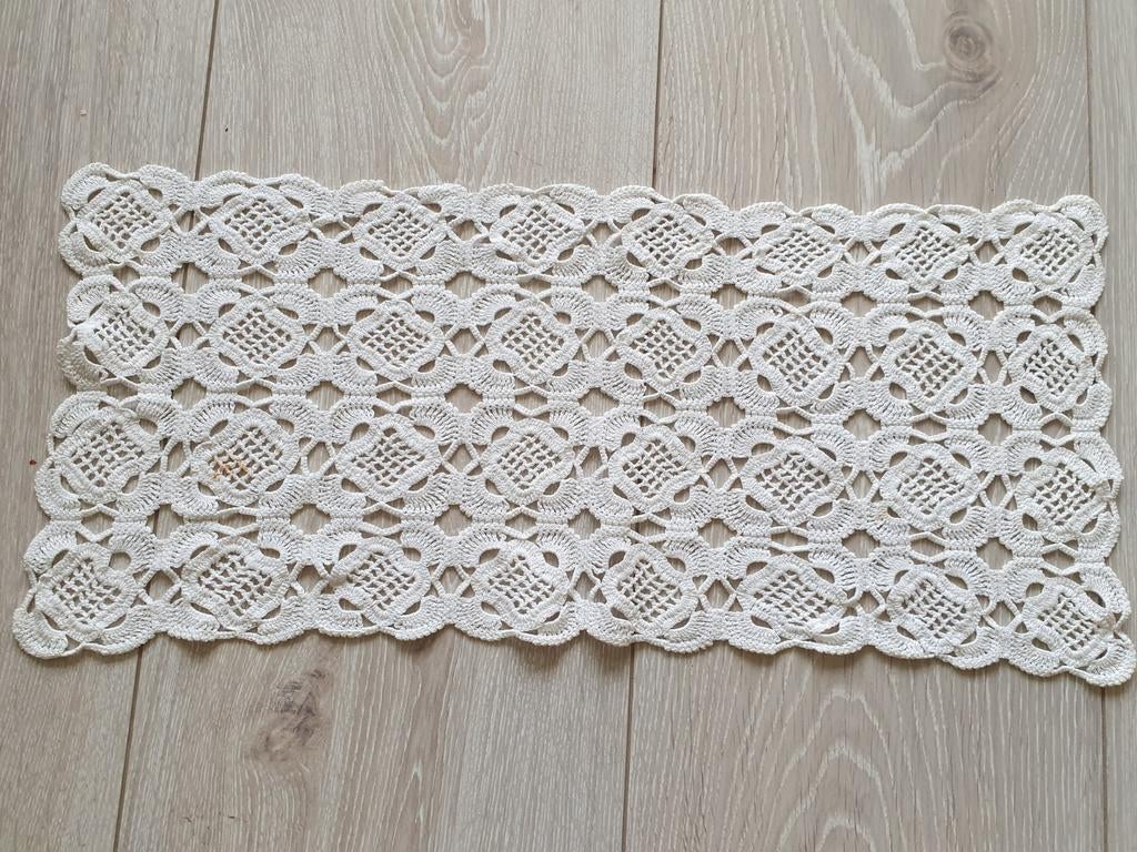 Gehaakt kleedje 55x25 cm ecru, Ophalen of Verzenden