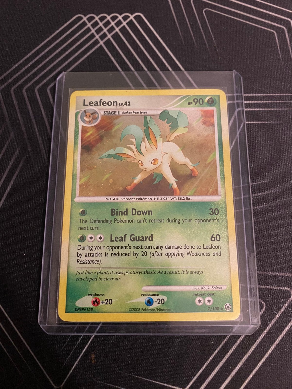 Leafeon pokemon kaart - holofoil - 7/100, Ophalen of Verzenden, Zo goed als nieuw, Losse kaart, Foil