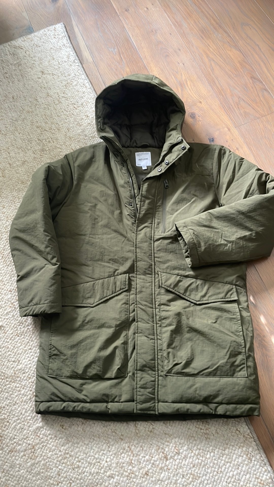 Herenjas parka Only & Sons winterjas jas maat L ZGAN, Ophalen of Verzenden, Zo goed als nieuw, Groen