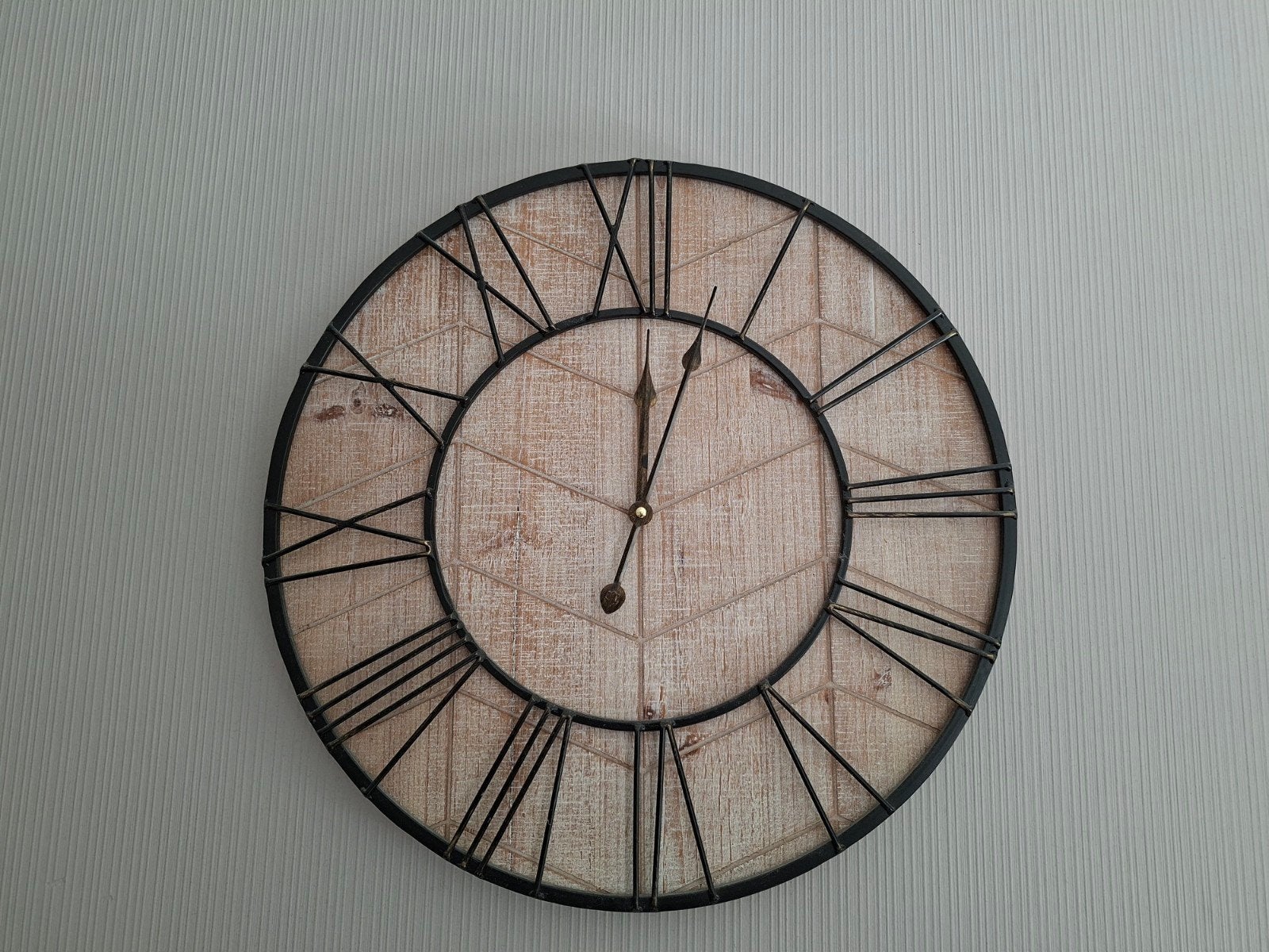 industriële klok 50cm, Ophalen, Zo goed als nieuw, Wandklok