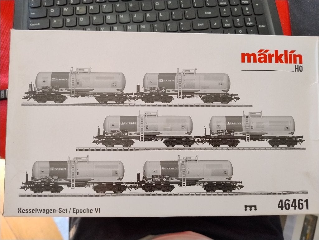 Märklin 46461 – Set 6 Ketelwagens DB Schenker– NIEUW, Ophalen, Wisselstroom, Märklin, Nieuw