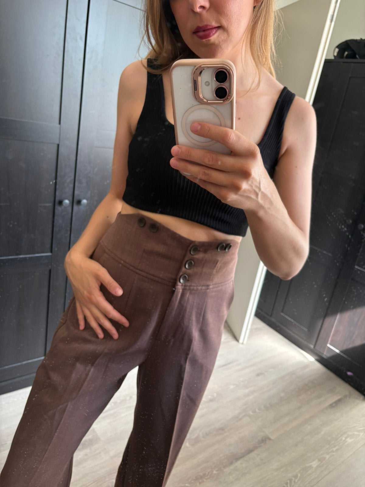 Banned Retro broek high waist 36, Bruin, Ophalen of Verzenden, Zo goed als nieuw, Maat 36 (S)