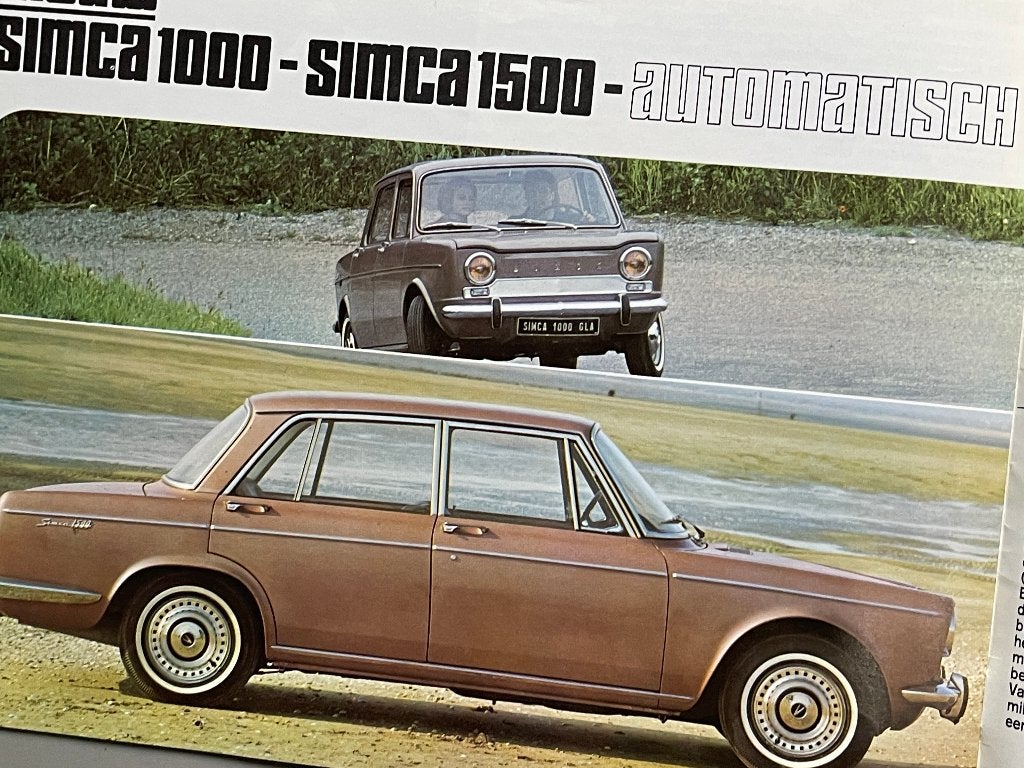Brochure  Simca 1300 / Simca 1500 tourist (1965), Ophalen of Verzenden, Zo goed als nieuw, Overige merken