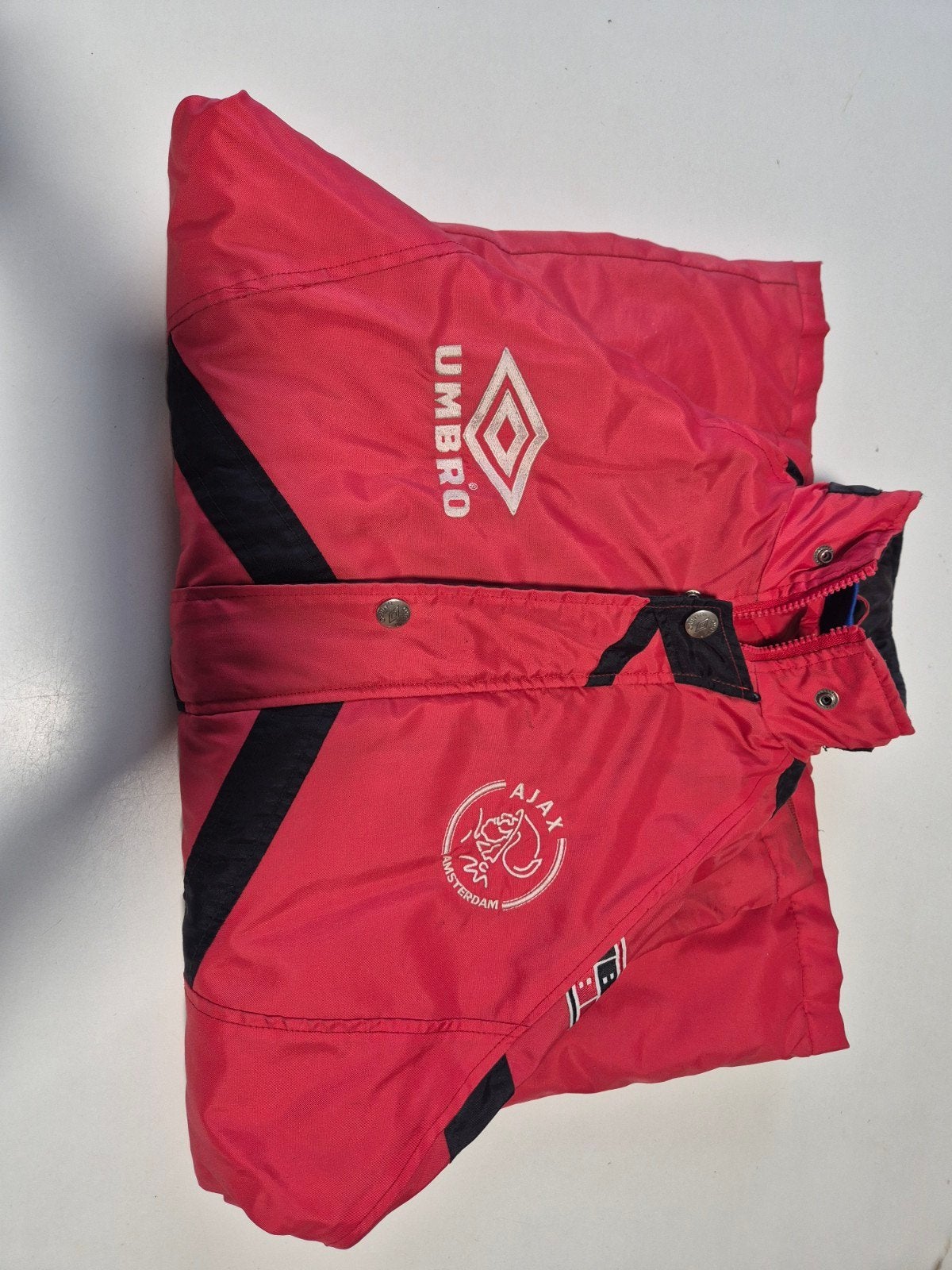 Vintage Umbro Ajax jas maat 164, Gebruikt, Umbro, Ophalen of Verzenden, Jongen