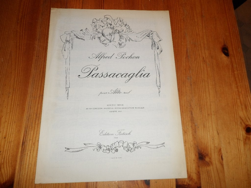 Alfred pochon - passacaglia - altviool, Gebruikt, Klassiek, Ophalen of Verzenden, Viool of Altviool