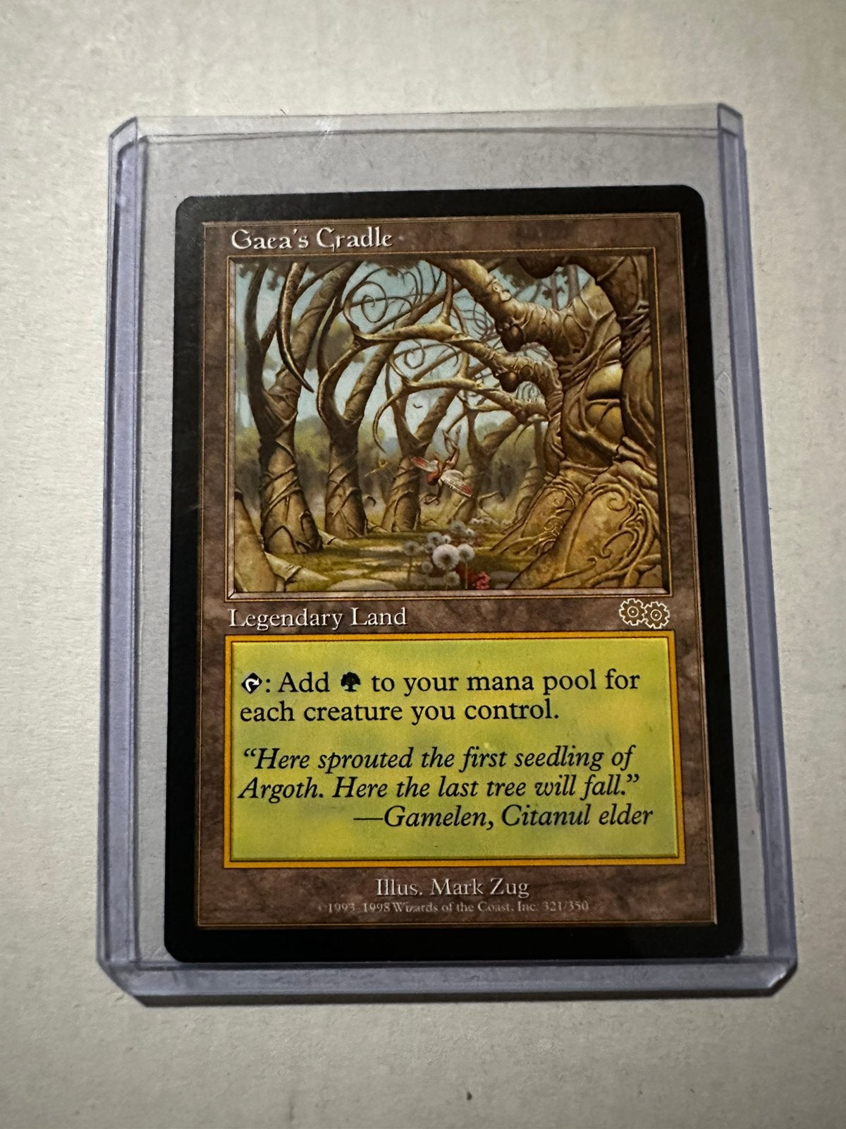Gaea's Cradle (Urza's Saga) - Magic: The Gathering, Ophalen of Verzenden, Zo goed als nieuw, Losse kaart