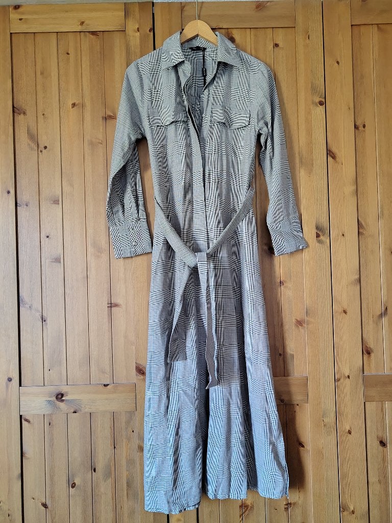 Geruite jurk van Massimo Dutti, maat 36, Kleding | Dames, Massimo Dutti, Ophalen of Verzenden, Maat 36 (S), Grijs