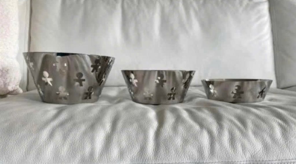 Schaal Alessi Girotondo RVS —3 maten 6 stuks ZGAN, Overige materialen, Schaal, Rond, Ophalen of Verzenden