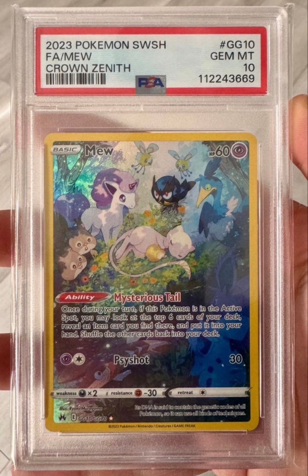 Mew Crown Zenith #GG10 - PSA 10, Ophalen of Verzenden, Nieuw, Losse kaart, Foil