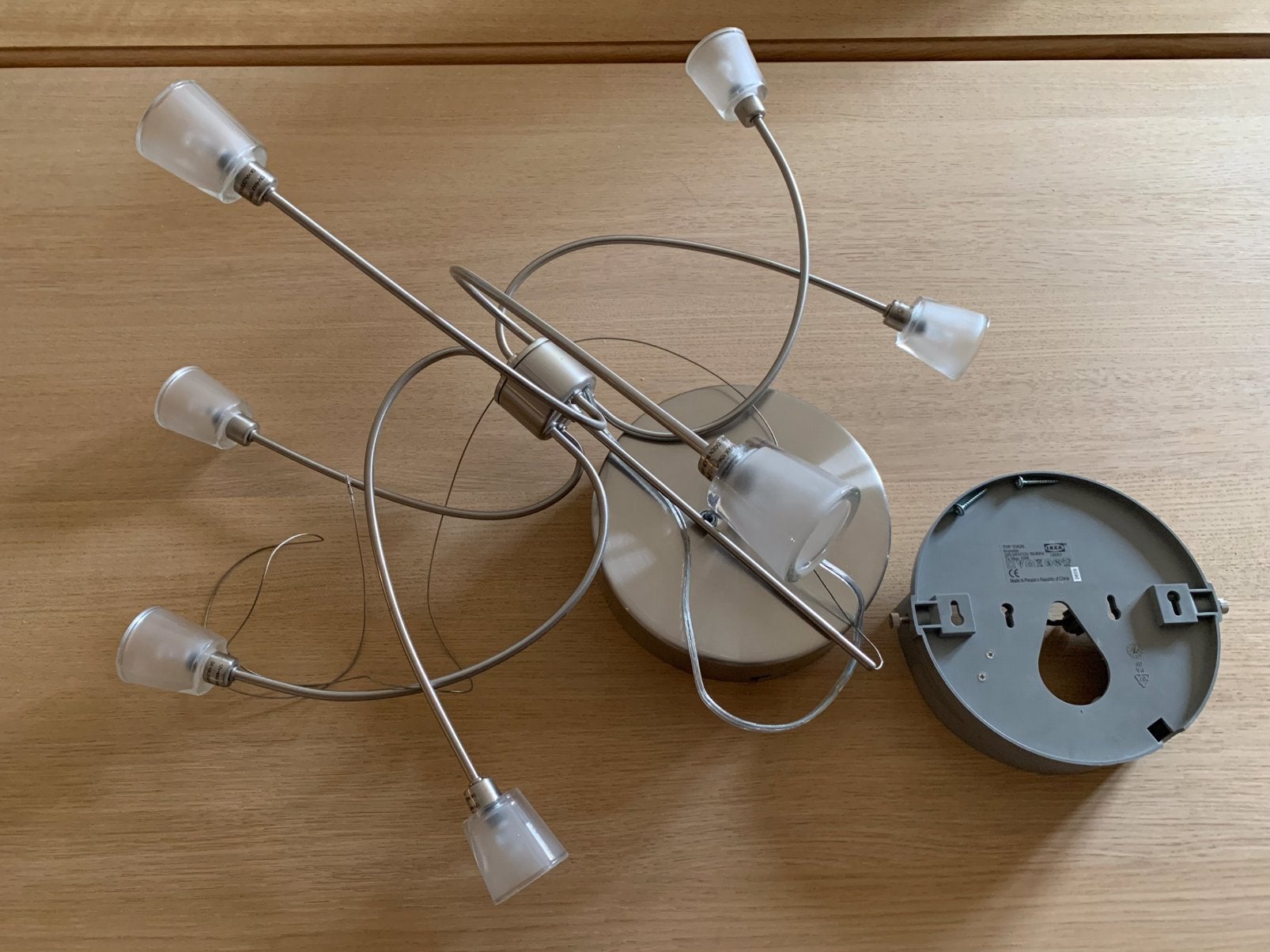 Ikea Kryssbo plafondlamp 7 armen, Ophalen of Verzenden, Zo goed als nieuw