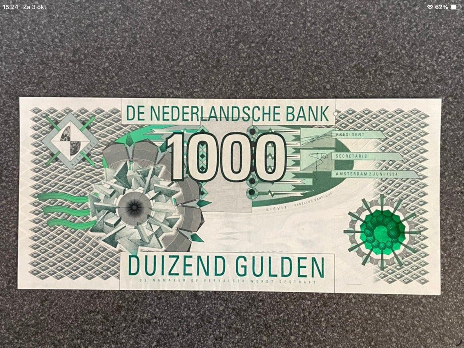 1000 gulden 1994 kievit UNC!, Ophalen of Verzenden, 1000 gulden