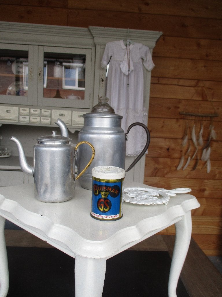 antieke keuken vintage pruttelpot / koffiepot met filter, Ophalen of Verzenden