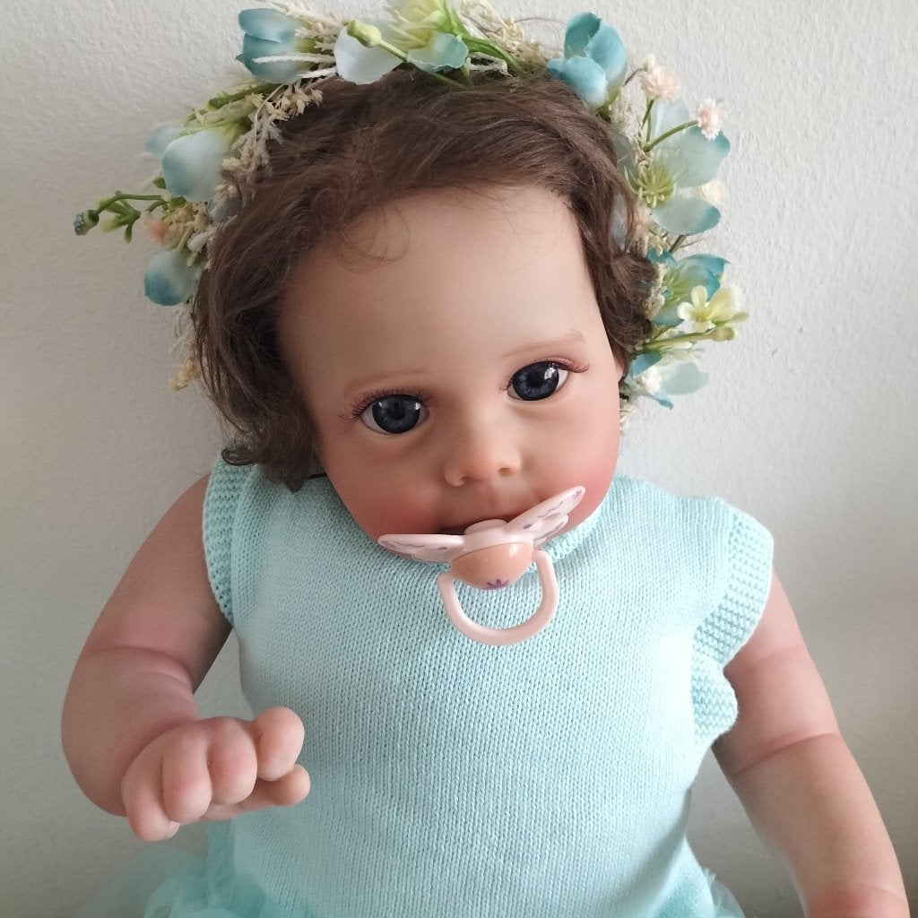 reborn baby meisje 60 cm zeer mooi, Verzamelen, Ophalen of Verzenden, Nieuw, Babypop, Levensecht of Reborn