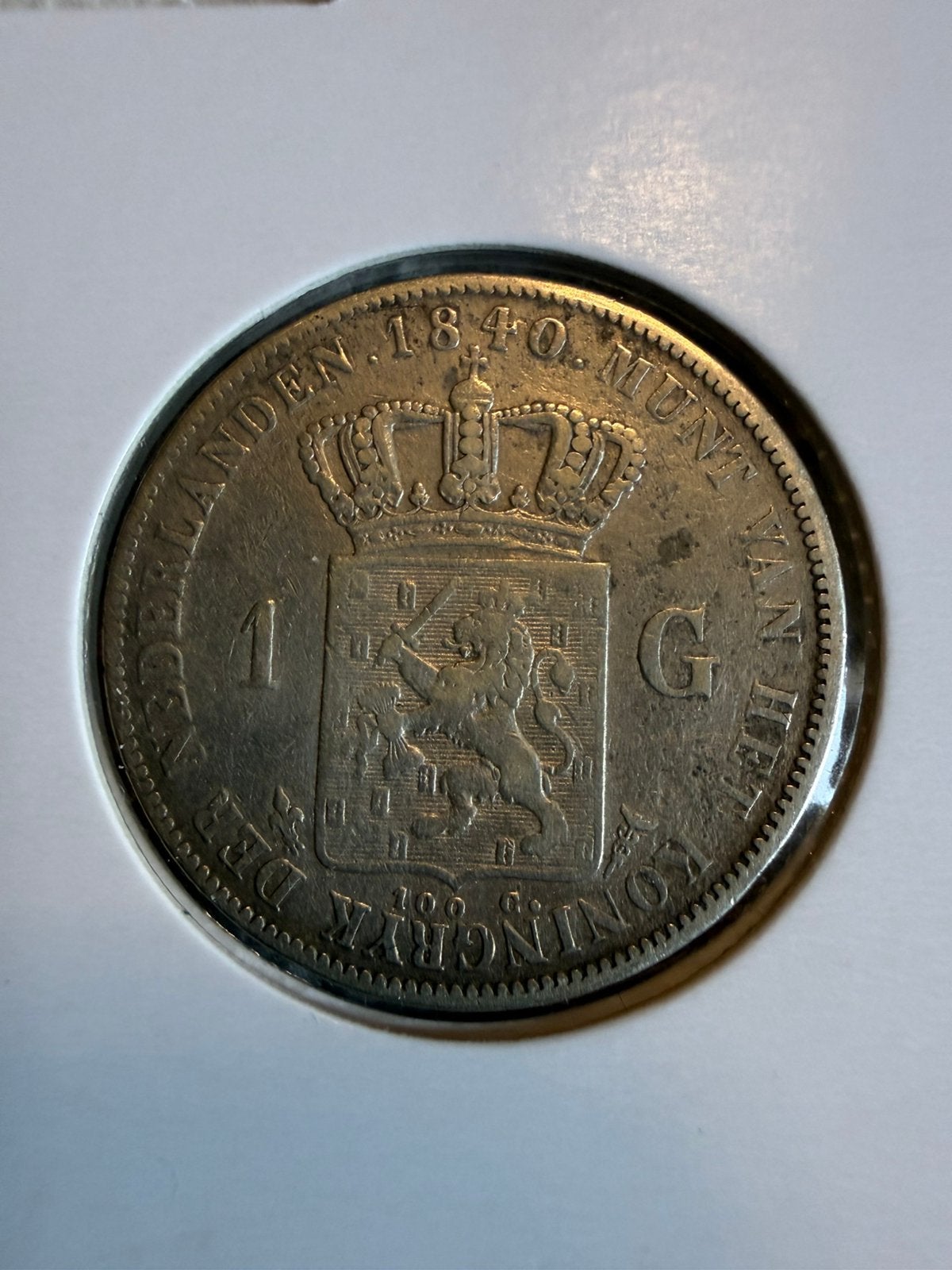 Gulden 1840 willem I, 1 gulden, Zilver, Ophalen of Verzenden, Koning Willem I