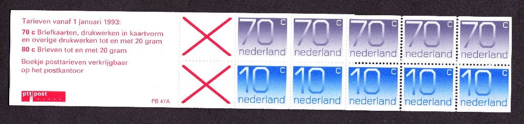 Nederland NVPH pb 47a postfris, Postzegels en Munten, Postzegels | Nederland, Verzenden, Na 1940, Postfris