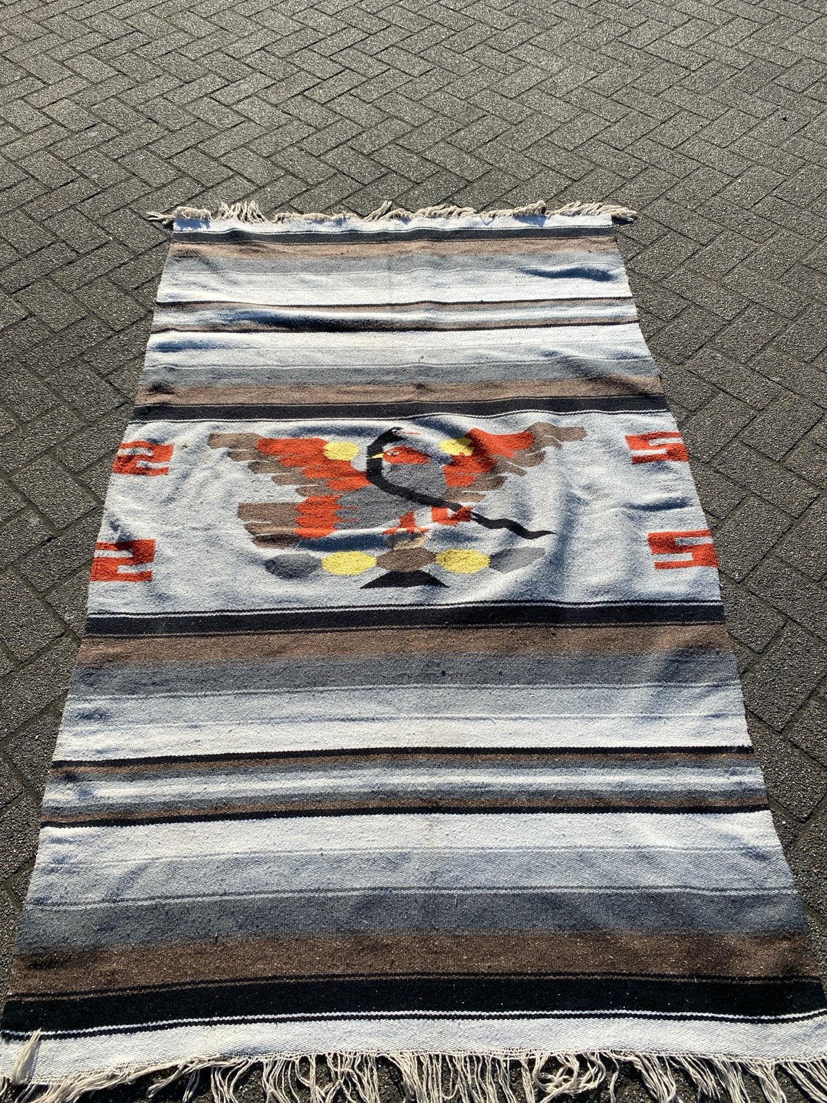 Dunner kleed / bankkleed met vogelmotief 210x117 cm, Ophalen, Gebruikt, 100 tot 150 cm, 200 cm of meer