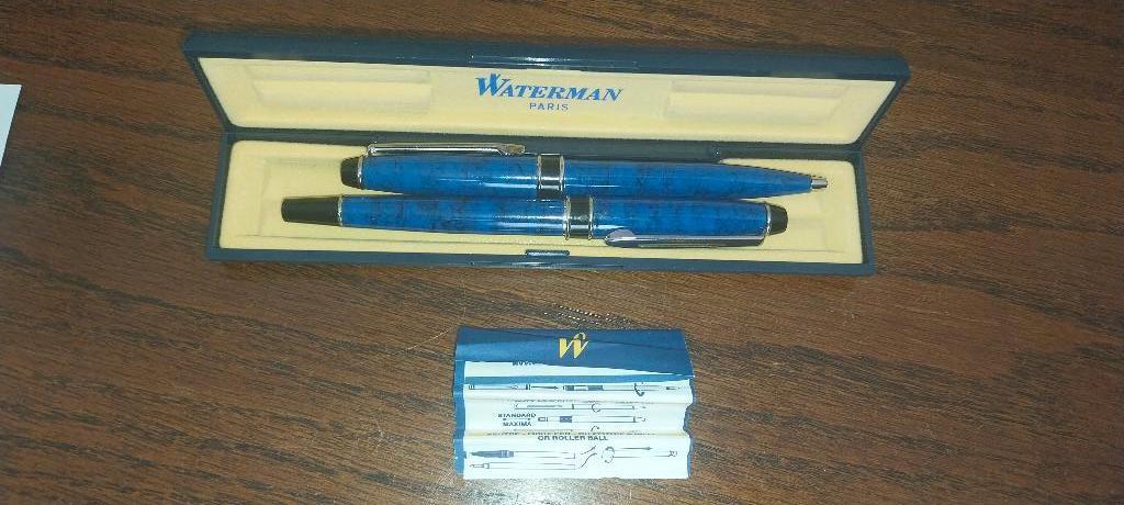 Waterman vulpen en pen in geschenkdoos, Ophalen, Met doosje, Zo goed als nieuw, Vulpen