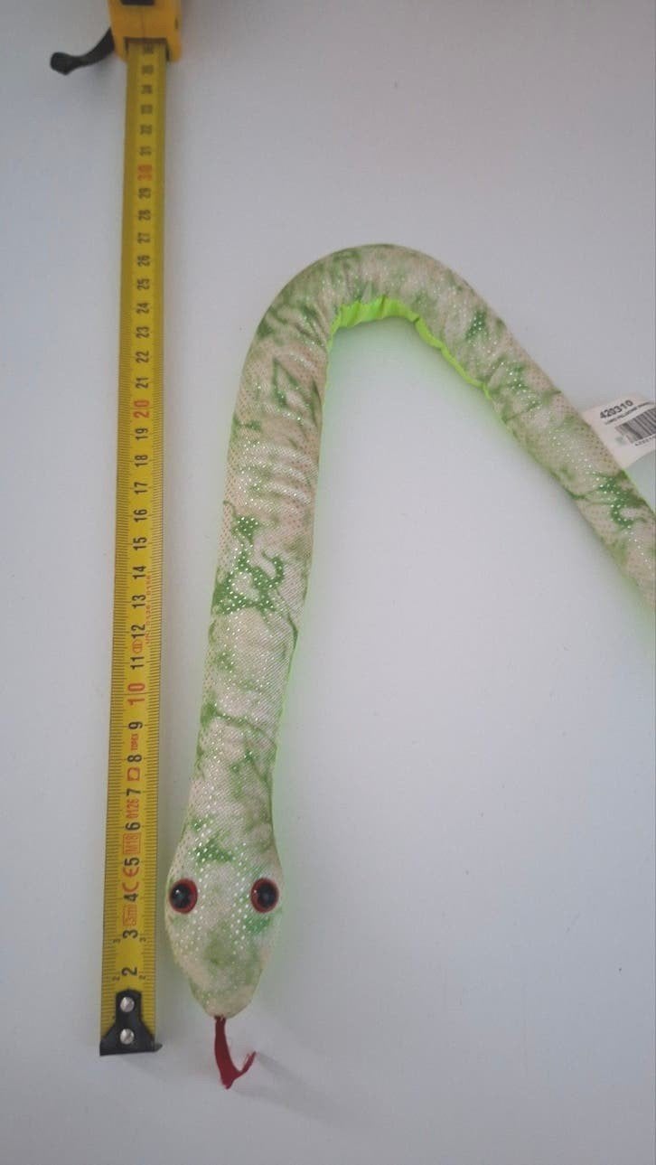 Groene slang knuffel - 30 cm, Ophalen of Verzenden, Zo goed als nieuw, Jongen of Meisje