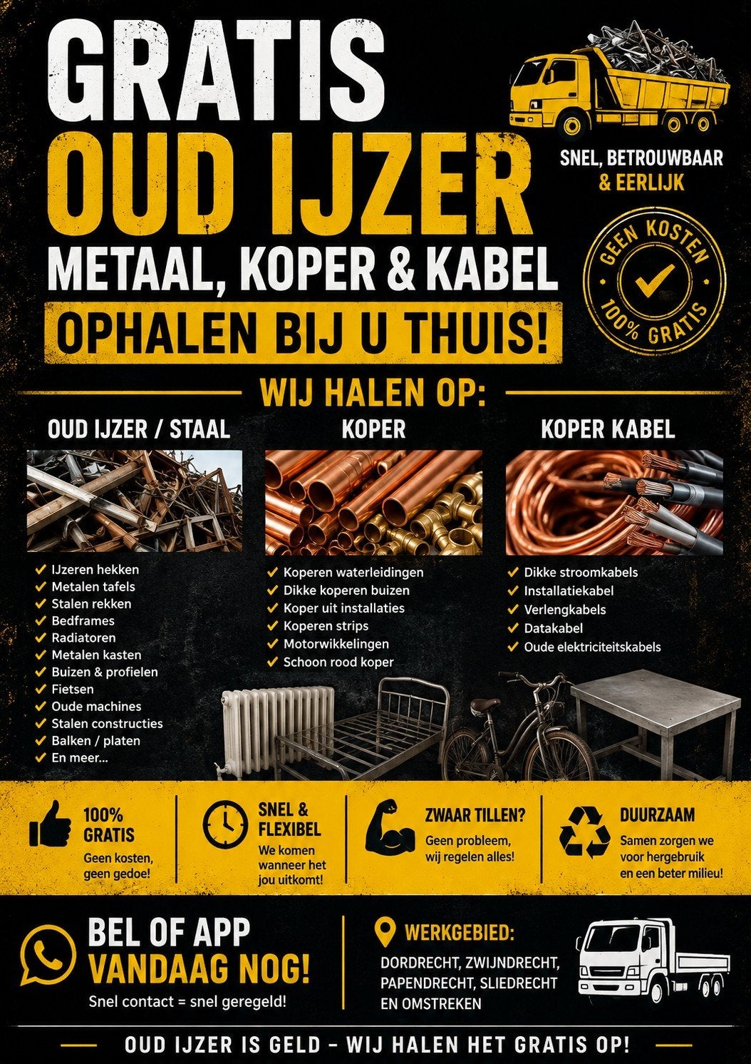 Gratis oud ijzer & metaal ophalen – snel en betrouwbaar! ️, Ophalen