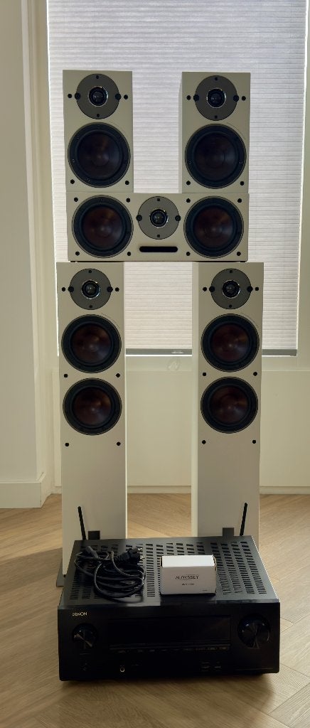 DALI Oberon 5.0 Surroundset + Denon AVR-X3500H | Wit, Audio, Tv en Foto, Gebruikt, Surroundset, Dali, Ophalen