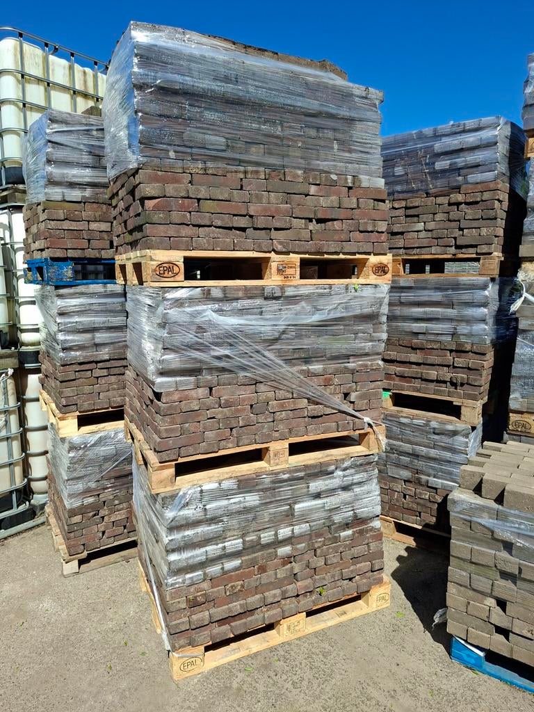 Gebakken waaltjes 5 duimers op pallets 72m2, Ophalen, Gebruikt, Keramiek, Klinkers