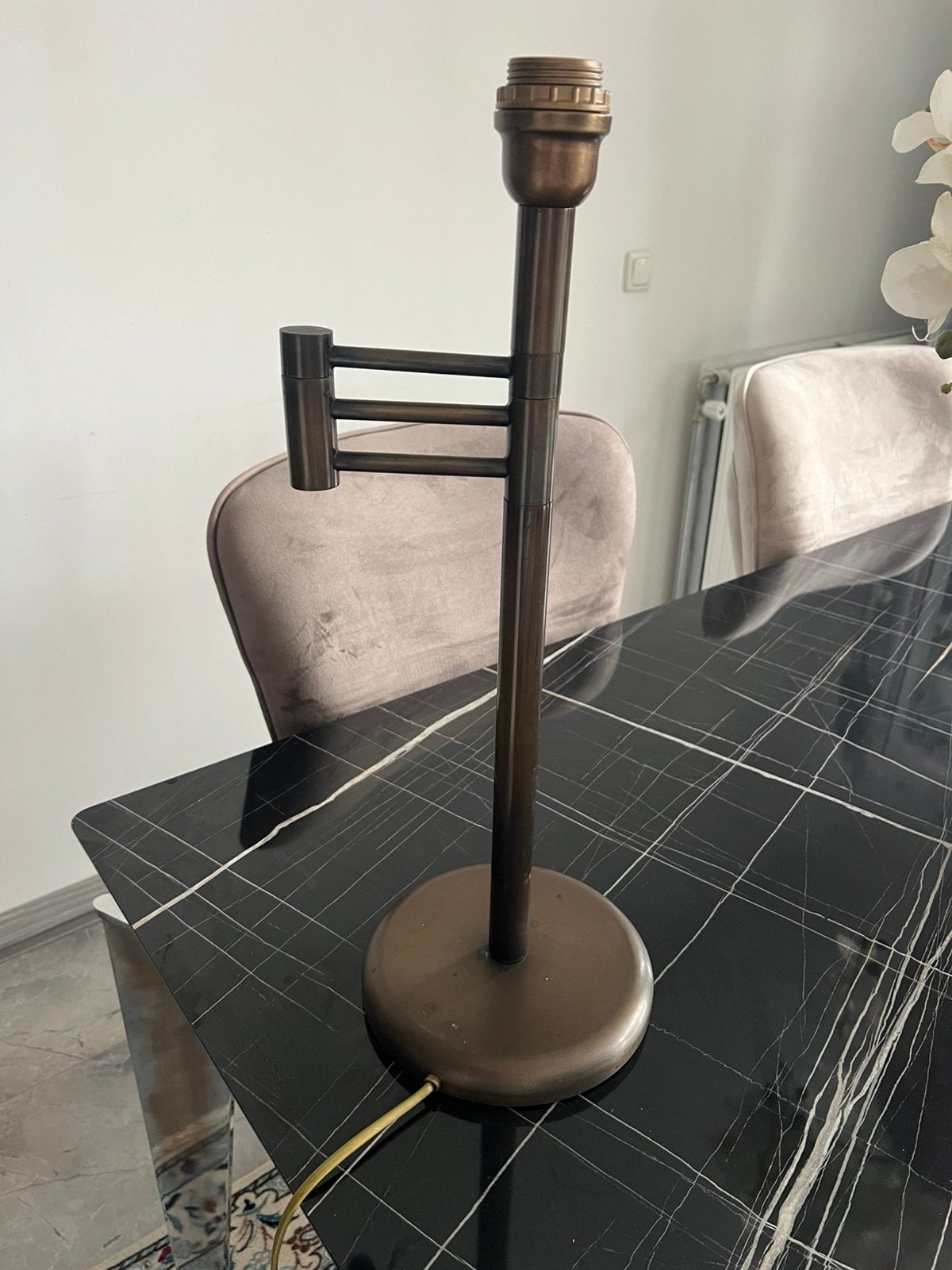 Tafel lamp brons, Ophalen of Verzenden, Gebruikt, Minder dan 100 cm