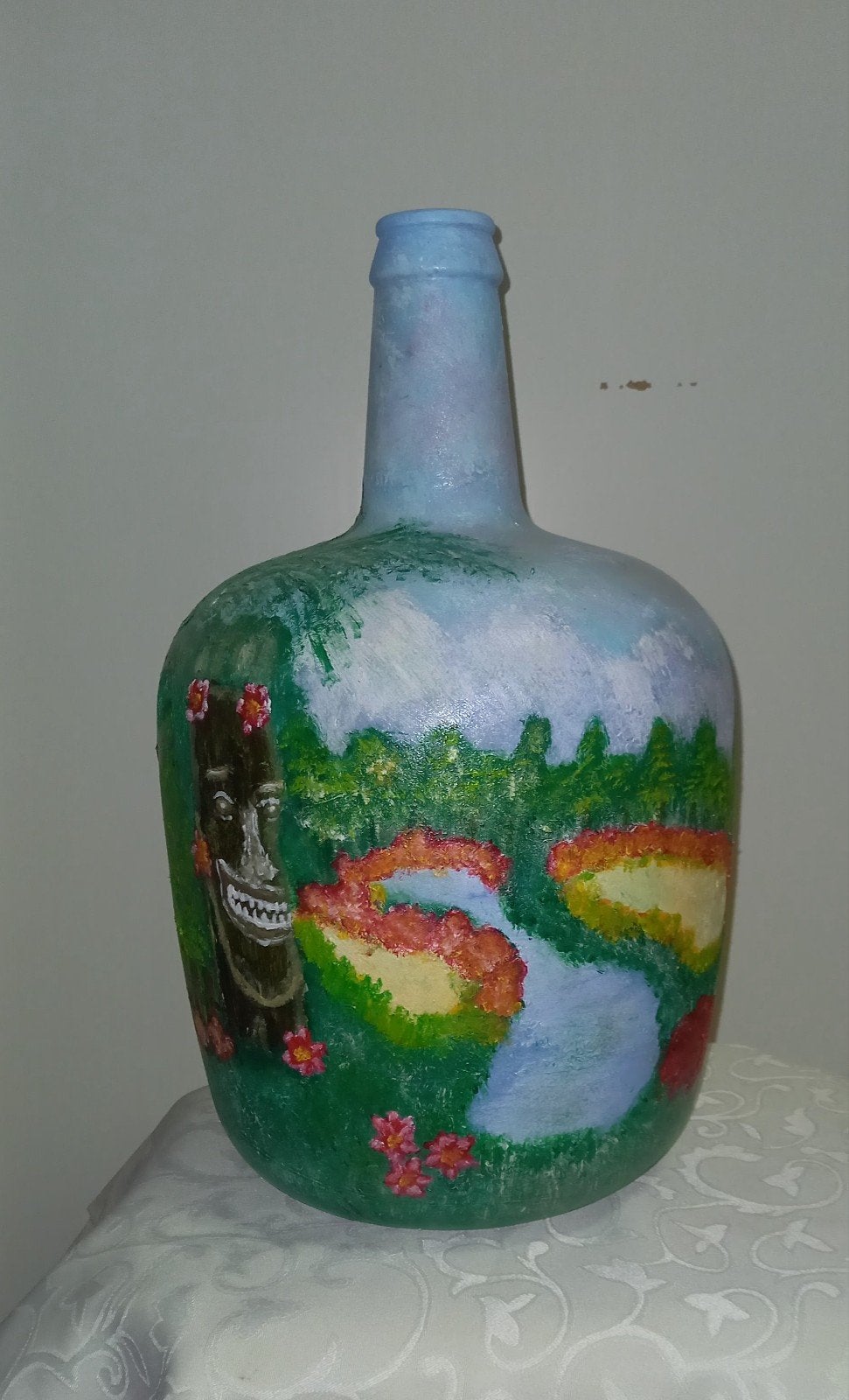 Unieke handgeschilderde decoratieve fles, Ophalen of Verzenden