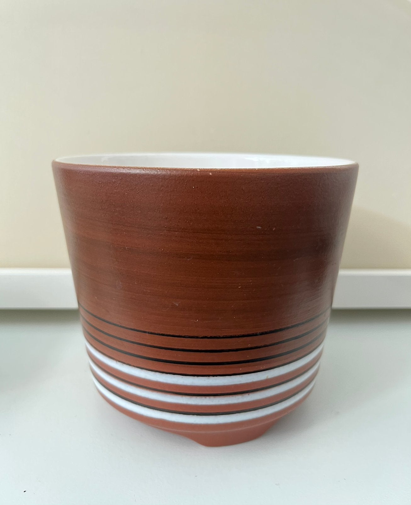 Vintage bloempot bruin, Ophalen of Verzenden