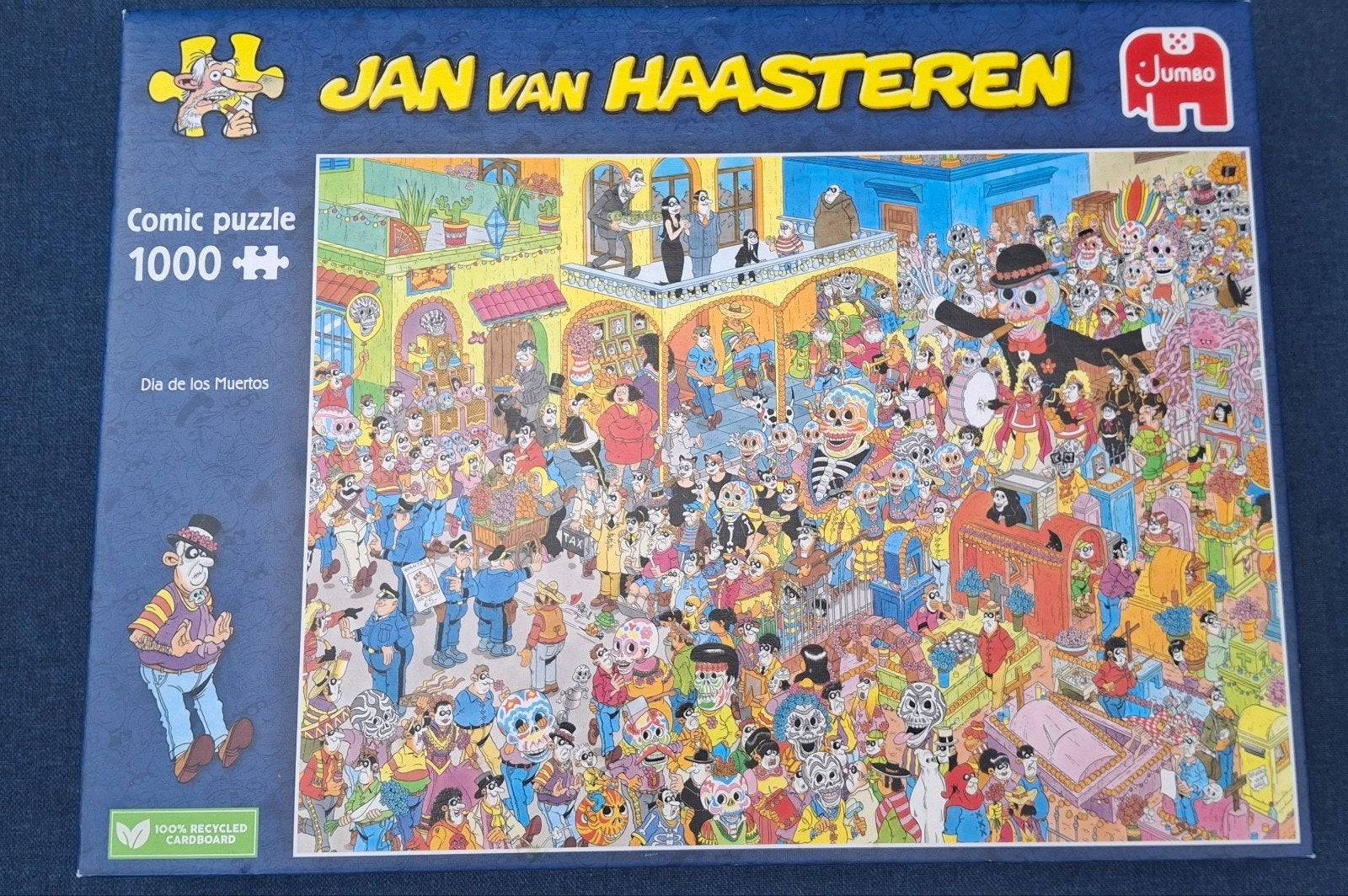 Jan van Haasteren Puzzel - Dia de los Muertos 1000st, Ophalen of Verzenden, 500 t/m 1500 stukjes, Zo goed als nieuw, Legpuzzel