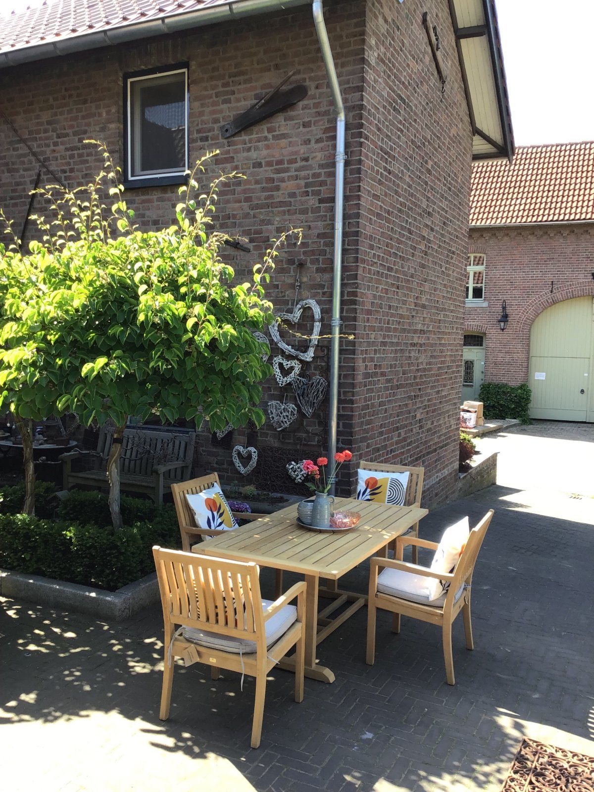 Mooie Gloster Teakhouten Tuinset  klaar voor gebruik🍀, Ophalen, Zo goed als nieuw, Rechthoekig, Teakhout